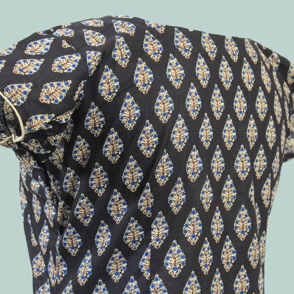 Stylish Black Printed Cotton Kurta for Women | Muvvas Boutique - Picture 6 of 6